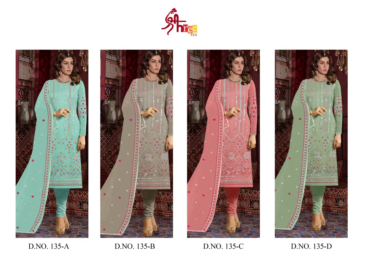 Shree Tex 135 Series Latest Fancy Festive Wear Pakistani Salwar Suits Collection

